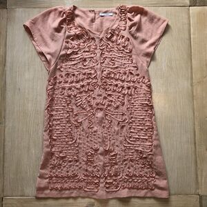 Kenneth Lady Apricot Ruffle Detail Dress – Size M